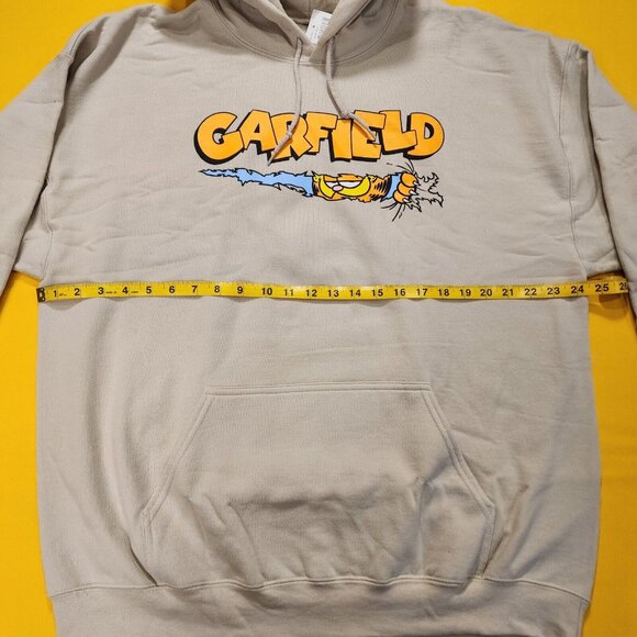 Garfield Nickelodeon Scratching Claws Hanging Hoodie Sweatshirt Beige Size 2XL - Picture 6 of 10